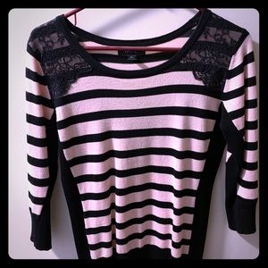 Striped pink and black top